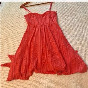 Free People summer spaghetti straps dress in Coral